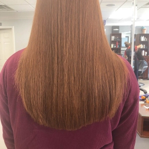 Glossy hair.  Perfect red color