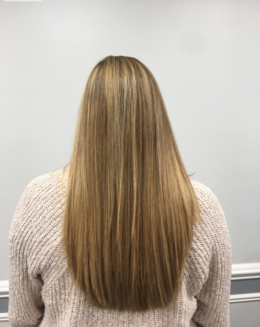 Keratin and color for thick hair at Teddy Rose Salon in Skokie
